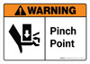 Warning: Pinch Point with Icon ANSI Landscape - Wall Sign