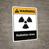 Warning: Radiation Area with Icon ANSI Portrait - Wall Sign