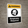 Warning: Respirator Required with Icon ANSI Portrait - Wall Sign