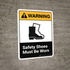 Warning: Safety Shoes Must be Worn with Icon ANSI Portrait - Wall Sign Warning: Safety Shoes Must be Worn with Icon ANSI Portrait - Wall Sign