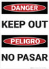 Danger: Keep Out Bilingual Spanish - Wall Sign