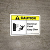 Caution: Electrical Panel Keep Clear with Icon ANSI Landscape - Wall Sign