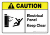 Caution: Electrical Panel Keep Clear with Icon ANSI Landscape - Wall Sign