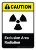 Caution: Exclusion Area Radiation with Icon ANSI Portrait - Wall Sign Caution: Exclusion Area Radiation with Icon ANSI Portrait - Wall Sign