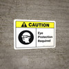 Caution: Eye Protection Required with Icon ANSI Landscape - Wall Sign Caution: Eye Protection Required with Icon ANSI Landscape - Wall Sign