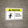 Caution: Falling Material with Icon ANSI Landscape - Wall Sign Caution: Falling Material with Icon ANSI Landscape - Wall Sign