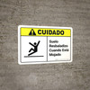 Caution: Floor Slippery When Wet Spanish with Icon ANSI - Wall Sign Caution: Floor Slippery When Wet Spanish with Icon ANSI - Wall Sign