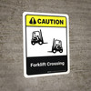 Caution: Forklift Crossing with Icon ANSI Portrait - Wall Sign