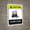 Caution: Forklift Traffic with Icon ANSI Portrait - Wall Sign