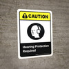 Caution: Hearing Protection Required with Icon ANSI Portrait - Wall Sign