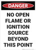 Danger: No Open Flame - Wall Sign