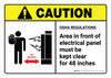 Caution: OSHA Regulations Electrical Panel Keep Clear with Icon ANSI Landscape - Wall Sign Caution: OSHA Regulations Electrical Panel Keep Clear with Icon ANSI Landscape - Wall Sign