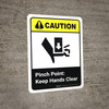 Caution: Pinch Point Keep Hands Clear with Icon ANSI Portrait - Wall Sign