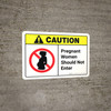 Caution: Pregnant Women Should Not Enter with Icon ANSI Landscape - Wall Sign Caution: Pregnant Women Should Not Enter with Icon ANSI Landscape - Wall Sign