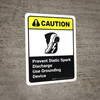 Caution: Prevent Static Spark Discharge Use Grounding Devices with Icon ANSI Portrait - Wall Sign Caution: Prevent Static Spark Discharge Use Grounding Devices with Icon ANSI Portrait - Wall Sign