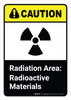 Caution: Radiation Area Radioactive Materials with Icon ANSI Portrait - Wall Sign