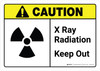 Caution: Radiation X Ray Keep Out Vertical with Icon ANSI Landscape - Wall Sign