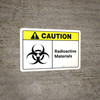 Caution: Radioactive Materials with Icon ANSI Landscape - Wall Sign Caution: Radioactive Materials with Icon ANSI Landscape - Wall Sign