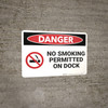 Danger: No Smoking Permitted On Dock With Symbol - Wall Sign
