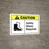Caution: Safety Shoes Required with Icon ANSI Landscape - Wall Sign Caution: Safety Shoes Required with Icon ANSI Landscape - Wall Sign