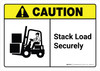 Caution: Stack Load Securely with Icon ANSI Landscape - Wall Sign Caution: Stack Load Securely with Icon ANSI Landscape - Wall Sign