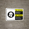 Caution: Wear Approved Breathing Apparatus Bilingual Spanish with Icon ANSI Landscape - Wall Sign