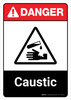 Danger: Caustic with Icon ANSI Portrait - Wall Sign Danger: Caustic with Icon ANSI Portrait - Wall Sign