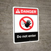 Danger: Do Not Enter with Icon ANSI Portrait - Wall Sign