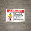Danger: Electrical Equipment Authorized Personnel Only with Icons ANSI Landscape - Wall Sign Danger: Electrical Equipment Authorized Personnel Only with Icons ANSI Landscape - Wall Sign