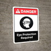 Danger: Eye Protection Required with Icon ANSI Portrait - Wall Sign