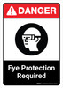Danger: Eye Protection Required with Icon ANSI Portrait - Wall Sign