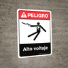 Danger: High Voltage Spanish with Icon ANSI Portrait - Wall Sign Danger: High Voltage Spanish with Icon ANSI Portrait - Wall Sign