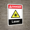 Danger: Laser with Icon ANSI Portrait - Wall Sign