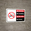 Danger: No Smoking Bilingual with Icon ANSI Landscape - Wall Sign Danger: No Smoking Bilingual with Icon ANSI Landscape - Wall Sign