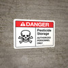 Danger: Pesticide Storage Authorized Personnel Only with Icon ANSI Landscape - Wall Sign
