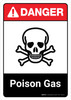 Danger: Poison Gas with Icon ANSI Portrait - Wall Sign Danger: Poison Gas with Icon ANSI Portrait - Wall Sign