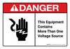 Danger: This Equipment Contains More Than One Voltage Sources with Icon ANSI Landscape - Wall Sign