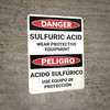 Danger: Sulfuric Acid Bilingual Spanish - Wall Sign Danger: Sulfuric Acid Bilingual Spanish - Wall Sign