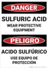 Danger: Sulfuric Acid Bilingual Spanish - Wall Sign Danger: Sulfuric Acid Bilingual Spanish - Wall Sign