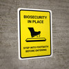 Biosecurity In Place Step Into Footbath Before Entering Portrait - Wall Sign Biosecurity In Place Step Into Footbath Before Entering Portrait - Wall Sign