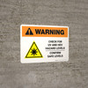 Warning: Check For UV And HEV Hazard Levels Landscape - Wall Sign