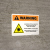 Warning: ISO Hazardous Optical Radiation Label Landscape - Wall Sign