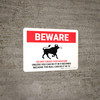 Beware: Do Not Cross This Pasture Bull Landscape - Wall Sign Beware: Do Not Cross This Pasture Bull Landscape - Wall Sign