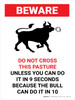 Beware: Do Not Cross This Pasture Bull Portrait - Wall Sign