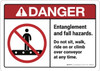 Danger: Entanglement and Fall Hazards - Wall Sign