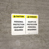 Caution: Personal Protection Equipment Required Landscape - Wall Sign