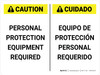 Caution: Personal Protection Equipment Required Landscape - Wall Sign