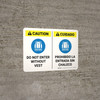 Caution: Do Not Enter Without Vest Bilingual Spanish Landscape - Wall Sign Caution: Do Not Enter Without Vest Bilingual Spanish Landscape - Wall Sign