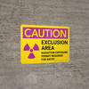 Caution: Exclusion Area Radiation with Icon Landscape - Wall Sign