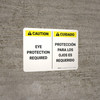 Caution: Eye Protection Required Bilingual Spanish Landscape - Wall Sign